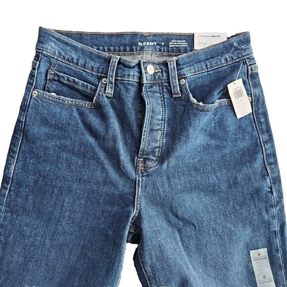 Old Navy Jeans Women's Size 6 (29x27) NWT High-Rise Straight Medium Wash Stretch - Picture 5 of 16